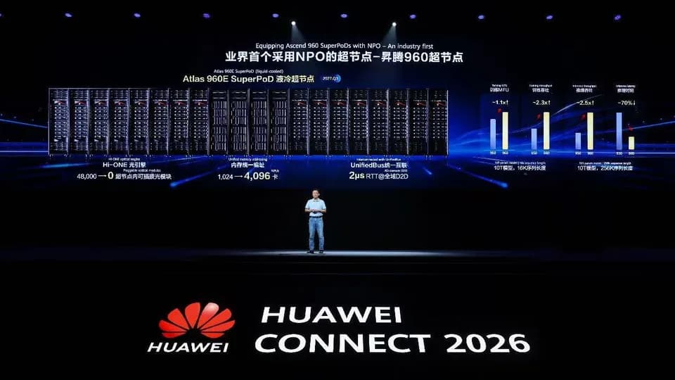 Huawei Launches World's First NPO-based SuperPoD – Atlas 960E SuperPoD