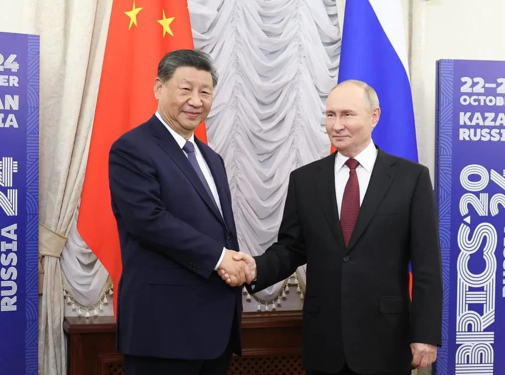 Xi arrives in Kazan for BRICS Summit, meets Putin