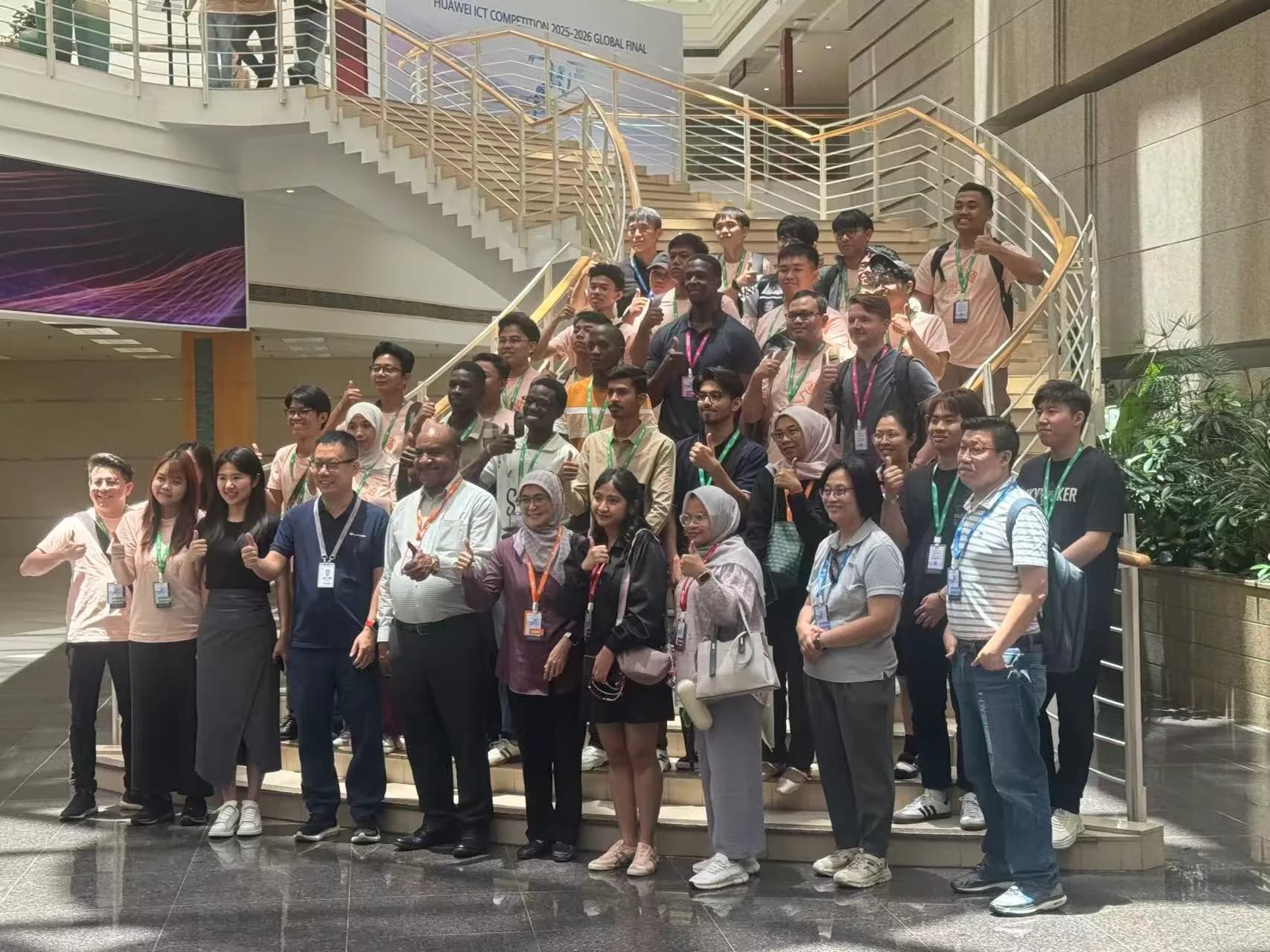 Pakistani students competing in Huawei ICT Competition Global Final visit Huawei’s Exhibition Hall, Dongguan R&D Campus in Shenzhen